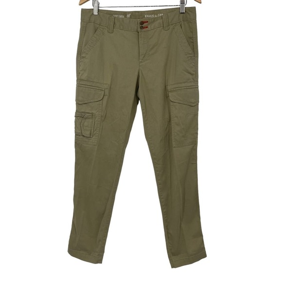 Gap Cadet Cargo Khaki Pants Light Olive Green 8 - Picture 2 of 11